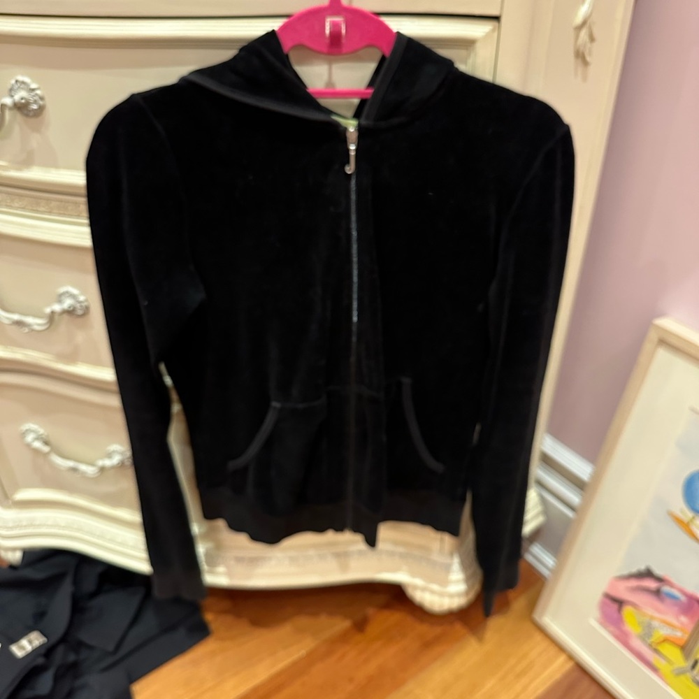 Black juicy couture velvet zip up
